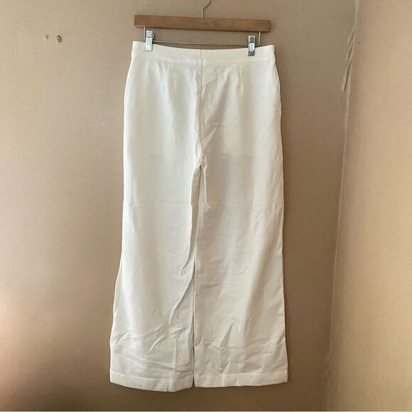 SNDYS Anika Pants in White jersey knit wide leg high rise trousers Revolve New M - Picture 11 of 11